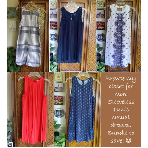 🌟FREE with purchase🌟 Old Navy Red Pleated Round Neck Tunic Dress - Size S - Picture 13 of 14